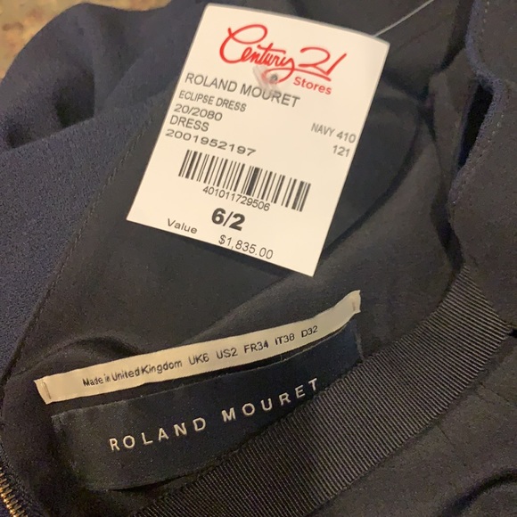 ROLAND MOURET Eclipse wool-crêpe midi dress size 2 - Picture 3 of 12